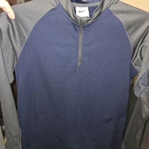 Nike Blue and Gray Quarter-Zip Pullover